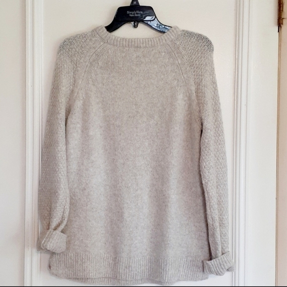 Sonoma Cream Knit Sweater Chevron Texture Women's Small S Neutral Cozy Winter - Picture 2 of 9